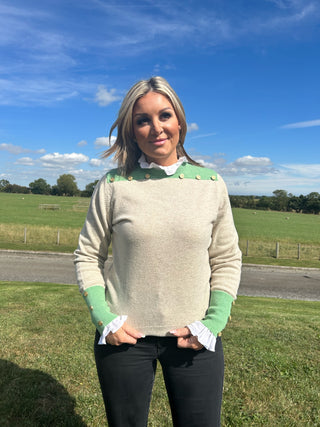 Lisa Lou Gold Button Jumper