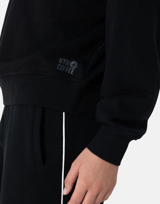 Snap Collar Sierra Sweatshirt in Black