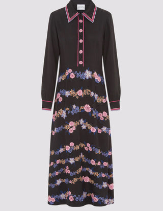 Embroidered Crepe Day Shirt Dress