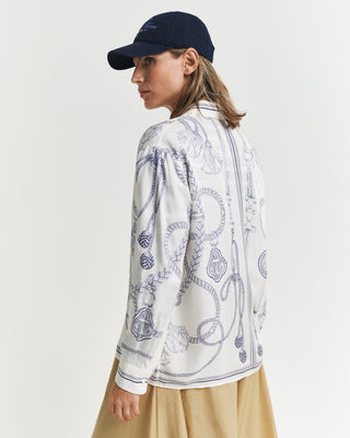 Relaxed Sailing Print Shirt Cream