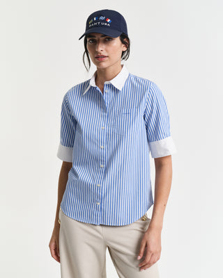 Regular Contrast Striped  Short Sleeve Shirt