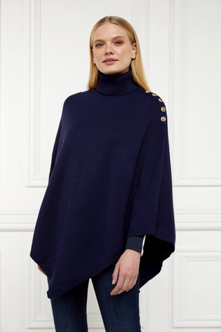 Roll Neck Cape Ink Navy