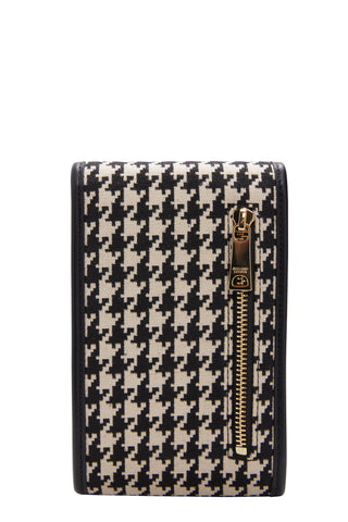 Knightsbridge Phone Pouch Ecru Houndstooth