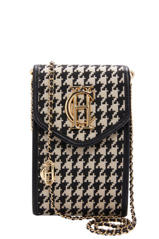 Knightsbridge Phone Pouch Ecru Houndstooth