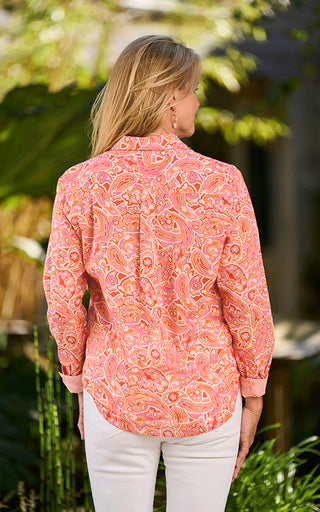 Silves Cotton Shirt Printed Pattern Coral