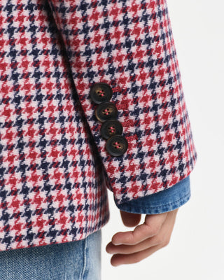 Regular Fit Houndstooth Blazer Red