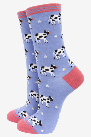 Women's Bamboo Socks - Lilac, Cow