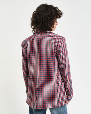 Regular Fit Houndstooth Blazer Red