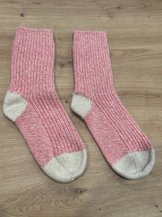 Knitted Lamaine Socks in Berry