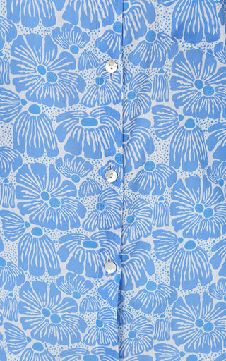 Lagos Cotton Shirt Printed Pattern Blue