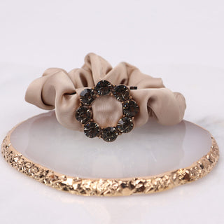 Gem Scrunchie in Beige