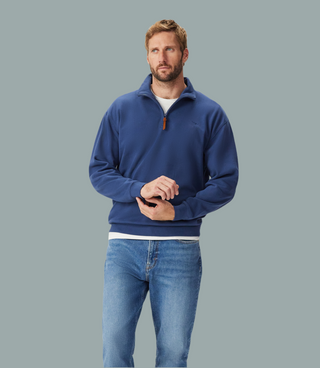 Mulyungarie 1/4 Zip Sweatshirt Blue Marle