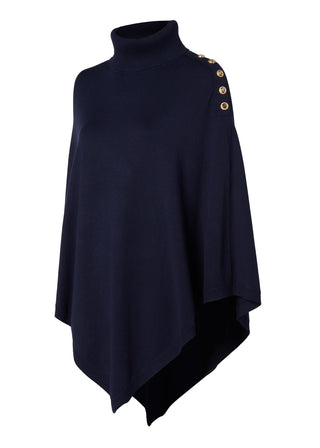 Roll Neck Cape Ink Navy