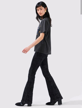 Laser Print Flare Jeans