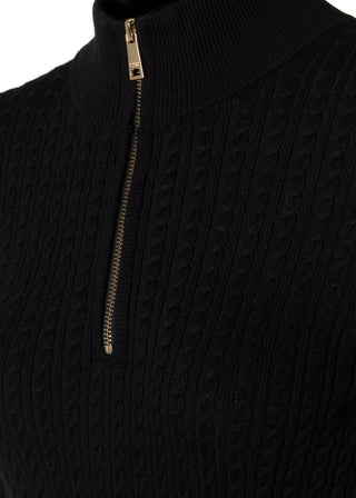 Ava Half Zip Knit in Black