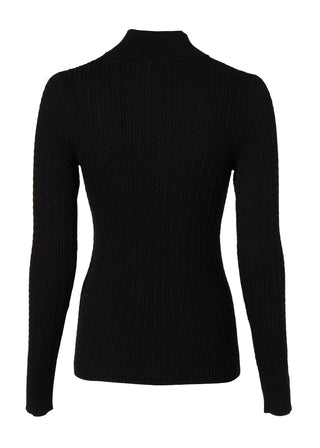 Ava Half Zip Knit in Black