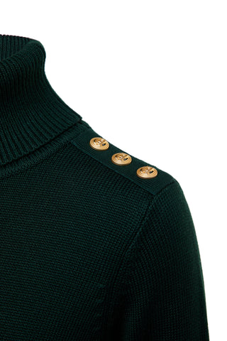 Chamonix Roll Neck Knit in Emerald