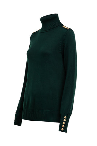 Chamonix Roll Neck Knit in Emerald