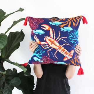 Coral Lobster Cushion