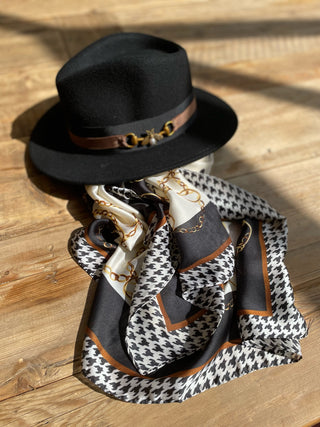 Amelia Bee Fedora Black - BLACK/Tan Ribbon