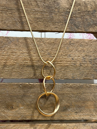 Tribal 3 Hoop Long Pendant Necklace