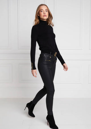 Coated Jodhpur Jeans Black