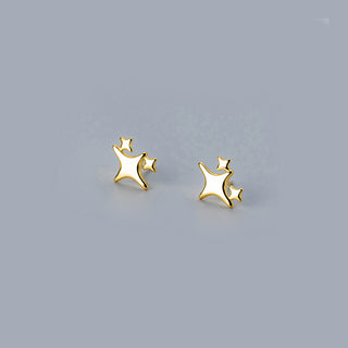 Sparkle Star Trio Earring in Gold Plated Stirling Silver