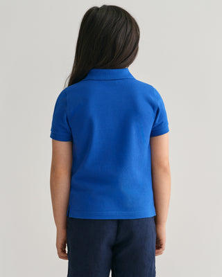 Shield Ss Pique Polo in Lapis Blue