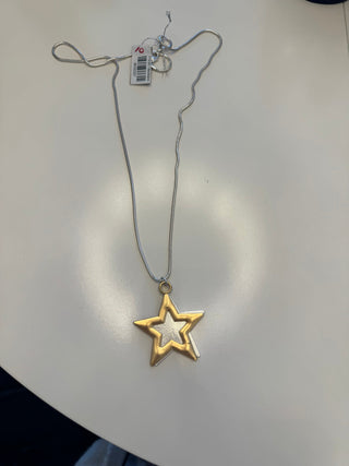 Double Star Long Pendant Necklace