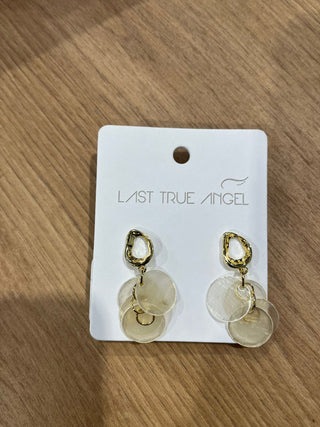 Thread through Cubic Zirconia moon earring in gold