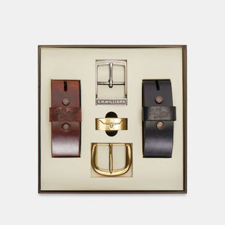 1 1/2 Inch Belt Gift Set Mid Brown