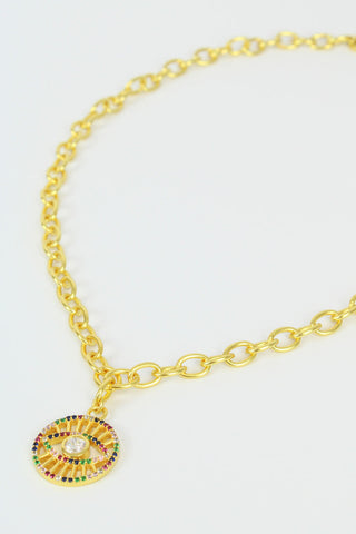 Gold Evil Eye Necklace