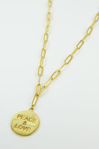 Peace & Love Coin Necklace