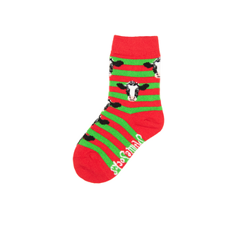 Red & Green Kids Cow Socks