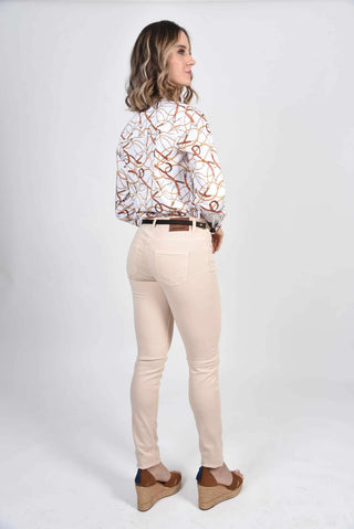 Rosie Beige Cotton Jeans