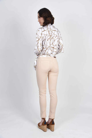 Rosie Beige Cotton Jeans