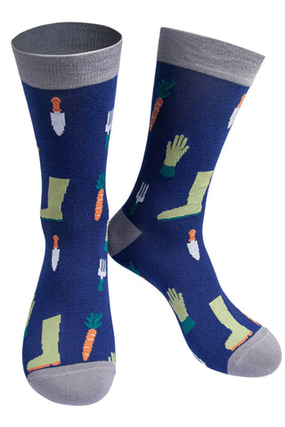 Men's Bamboo Socks - Blue, Garden Tools