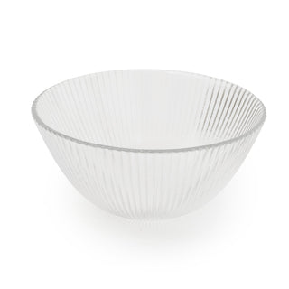 Small Clear Glass Bowl Ridged Lines