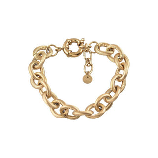 Textured links bracelet in gold