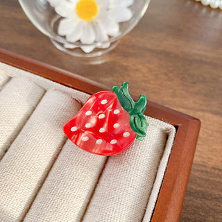 Mini strawberry resin claw clip