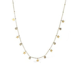 Star & cubic zirconia drop necklace in gold