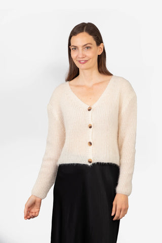 Effy Button Up Cardigan - Cream