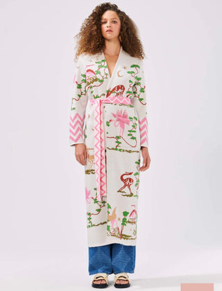 Cotton Jacquard Duster With Belt Utopia