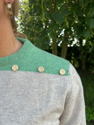 Lisa Lou Gold Button Jumper