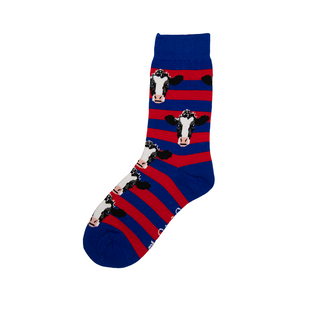 Royal Blue & Red Kids Cow Socks