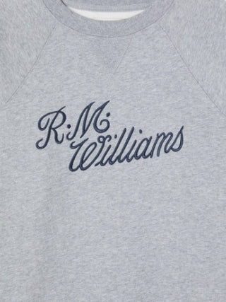 R.M.W. Womens Script Crew Grey Blue