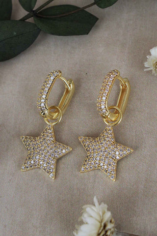 Crystal Star & Hoop Earrings