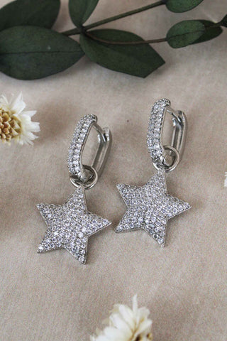 Crystal Star & Hoop Earrings