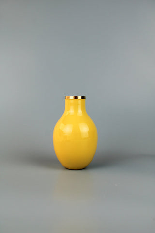 Small Enamel Brass Vase