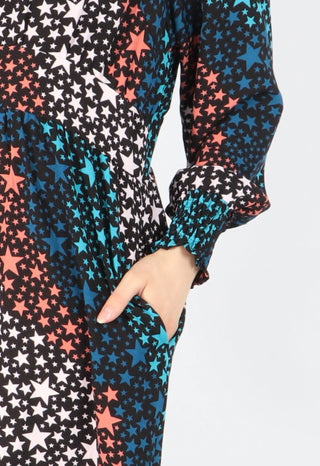 Pastel Star Print Wrap Dress